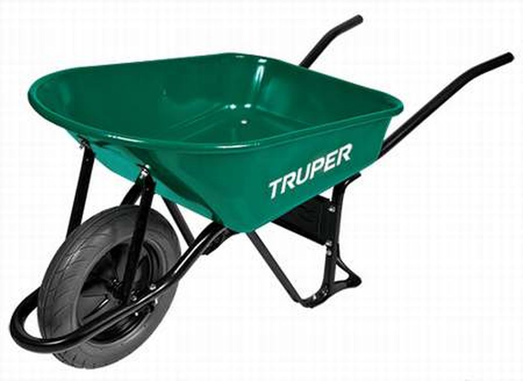 Carretilla 4.75 ft3 Imponchable, bastidor tubular, Truper CAT-55FF, 10253