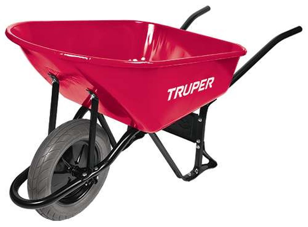 Carretilla 6 ft3 Imponchable, bastidor tubular, Truper CAT-60FF, 10255