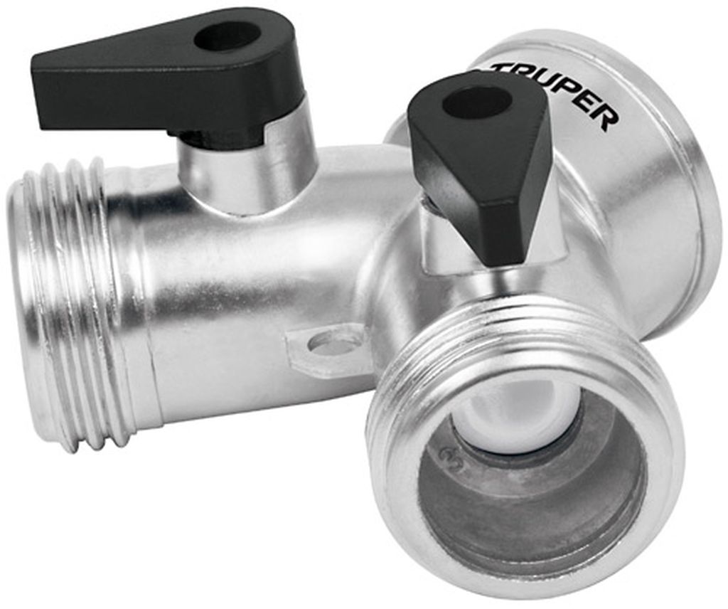 [10372] Conector 'Y' 3/4' metálico para manguera, Truper AD-2, 10372