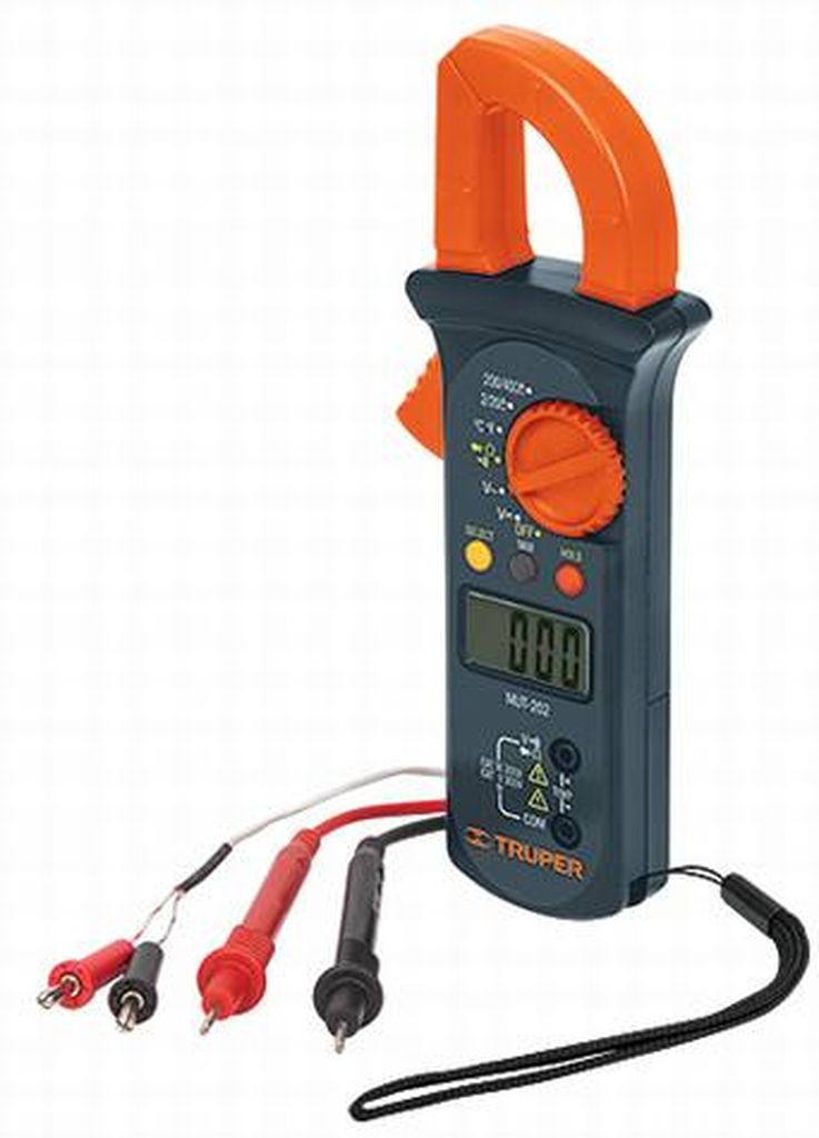 Multímetro para mantenimiento industrial con gancho, Truper MUT-202, 10404