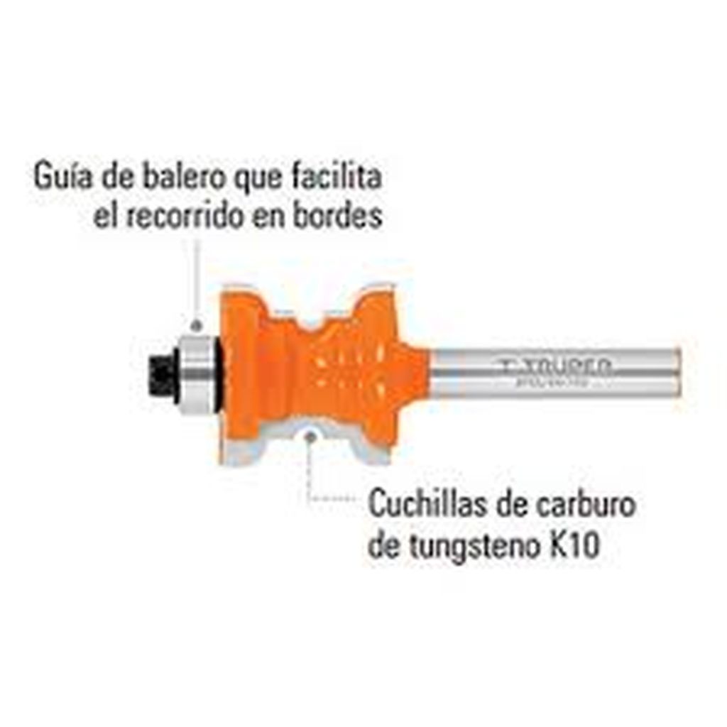 Broca para router, collarin, 7/8' con balero, Truper BROU-CO-7/8X, 10677