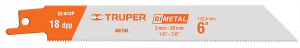 Blíster con 2 seguetas sierra sable 6' 18 DPP para metal SE-618F, 10796