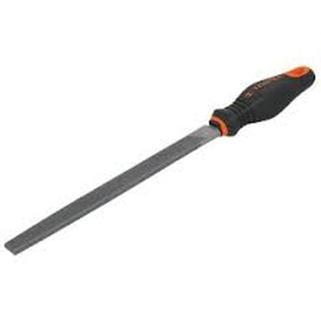 Lima plana bastarda 10' con mango doble inyección, Truper LPB-10T, 11237