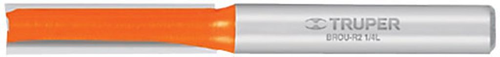 Broca para router, recta 2 filos, 1/4', mediana, Truper BROU-R2-1/4M, 11452
