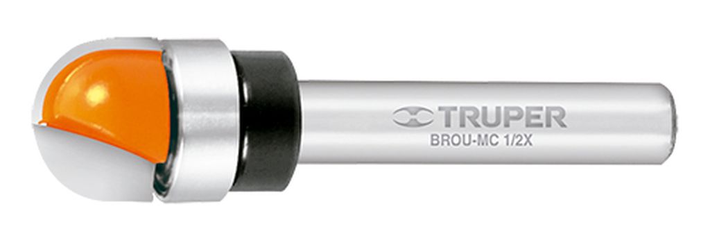 Broca para router, media caña, 1/2' con balero, Truper BROU-MC1/2X, 11464