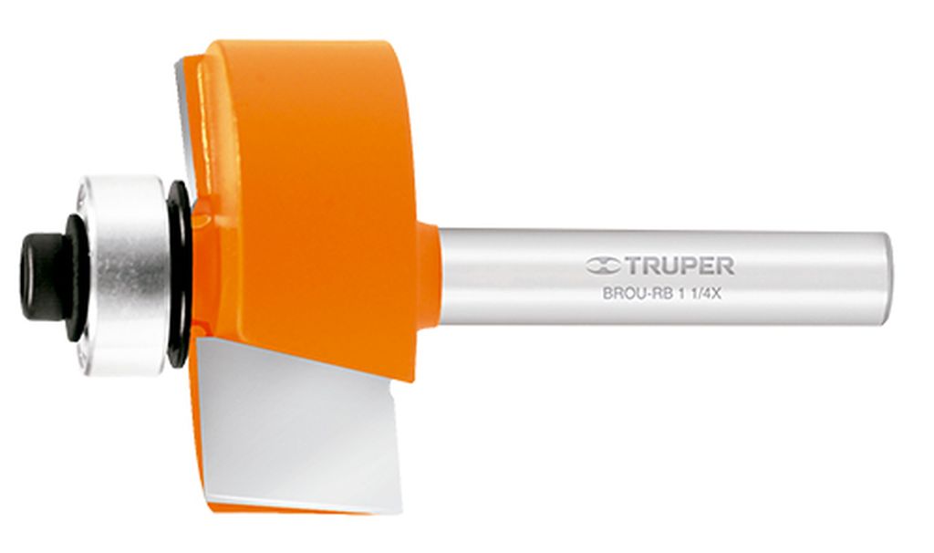 Broca para router, rebajado, 1-1/4' con balero, Truper BROU-RB1-1/4X, 11477