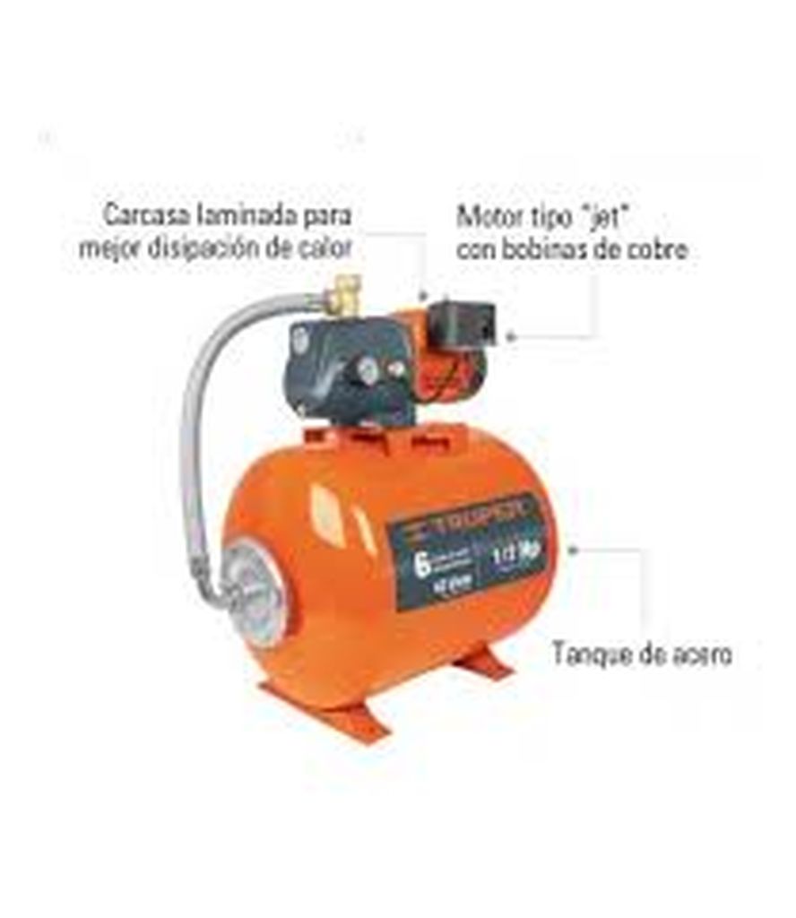 Bomba hidroneumática 1/2 HP, 50 litros, Truper HIDR-1/2X50, 12254