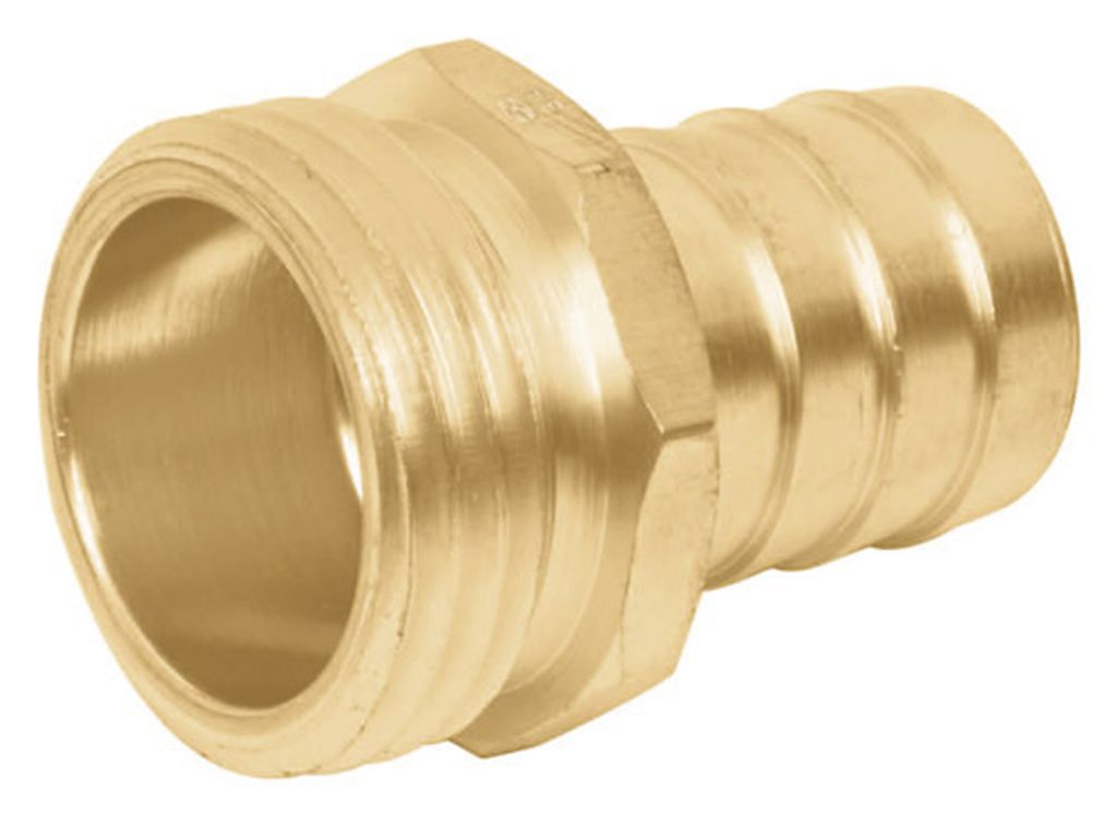 [12287] Conector 3/4' macho de latón sólido para manguera, Truper CM-3/4B, 12287