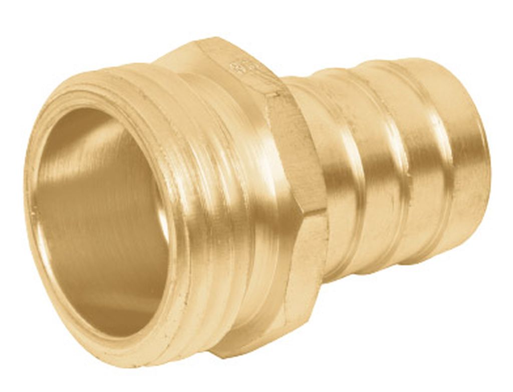 [12289] Conector 5/8' macho de latón sólido para manguera, Truper CM-5/8B, 12289