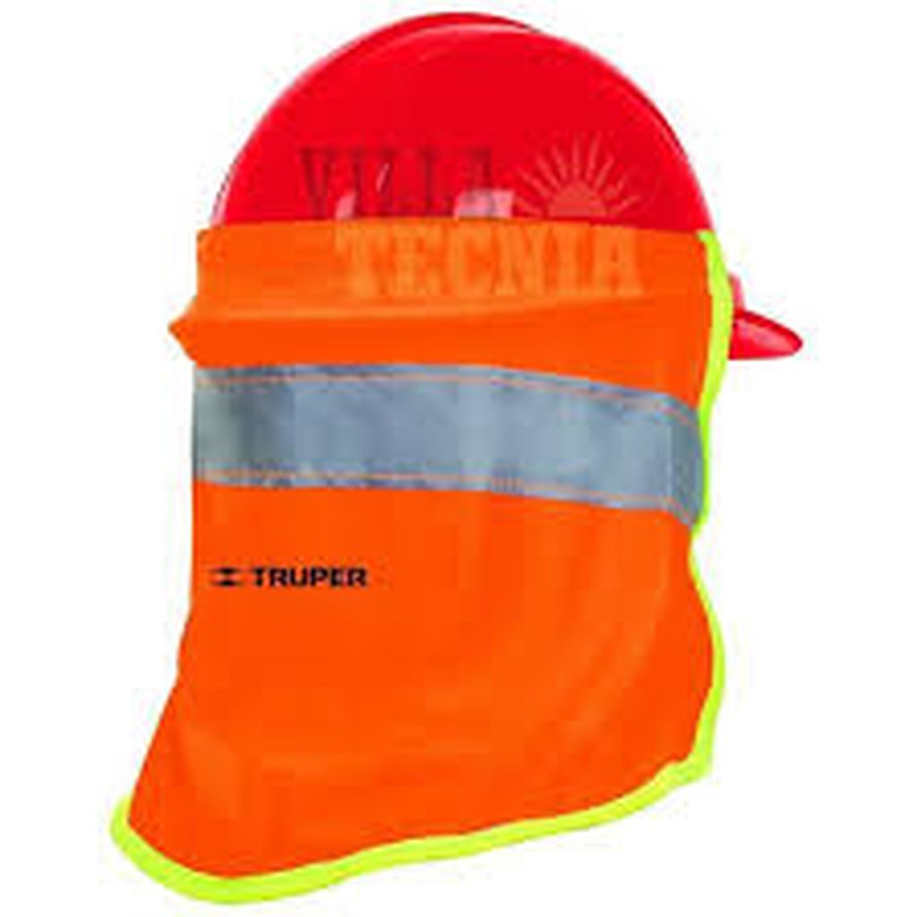 Cubrenuca para casco, naranja con reflejante, Truper CUNU-N, 12355