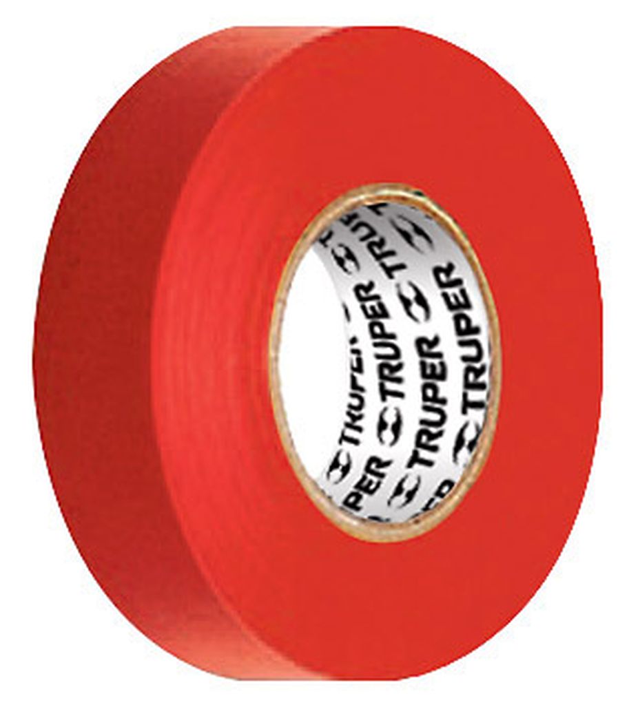 Cinta de aislar de 18 m x 19 mm, roja, Truper M-33R, 12504
