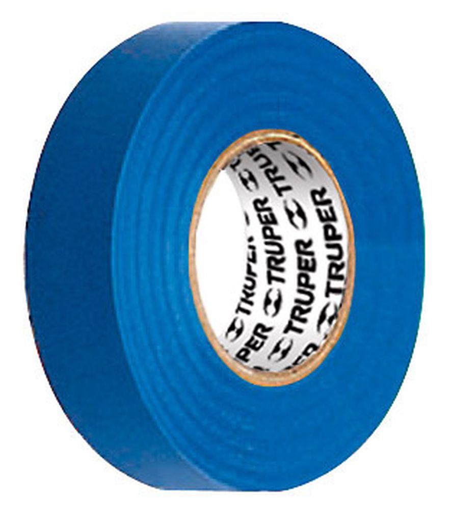 Cinta de aislar de 18 m x 19 mm, azul, Truper M-33Z, 12505