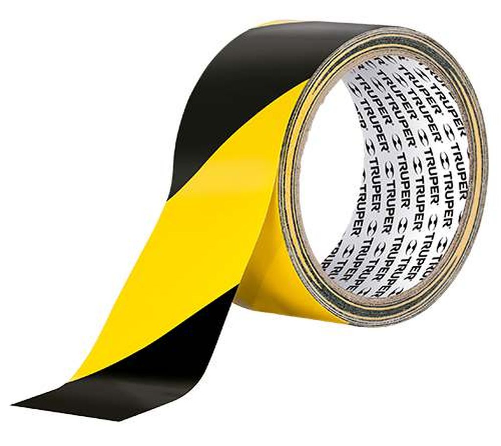 Rollo de 33 m de cinta delimitadora amarilla / negro, Truper CIPRE-33A, 12597