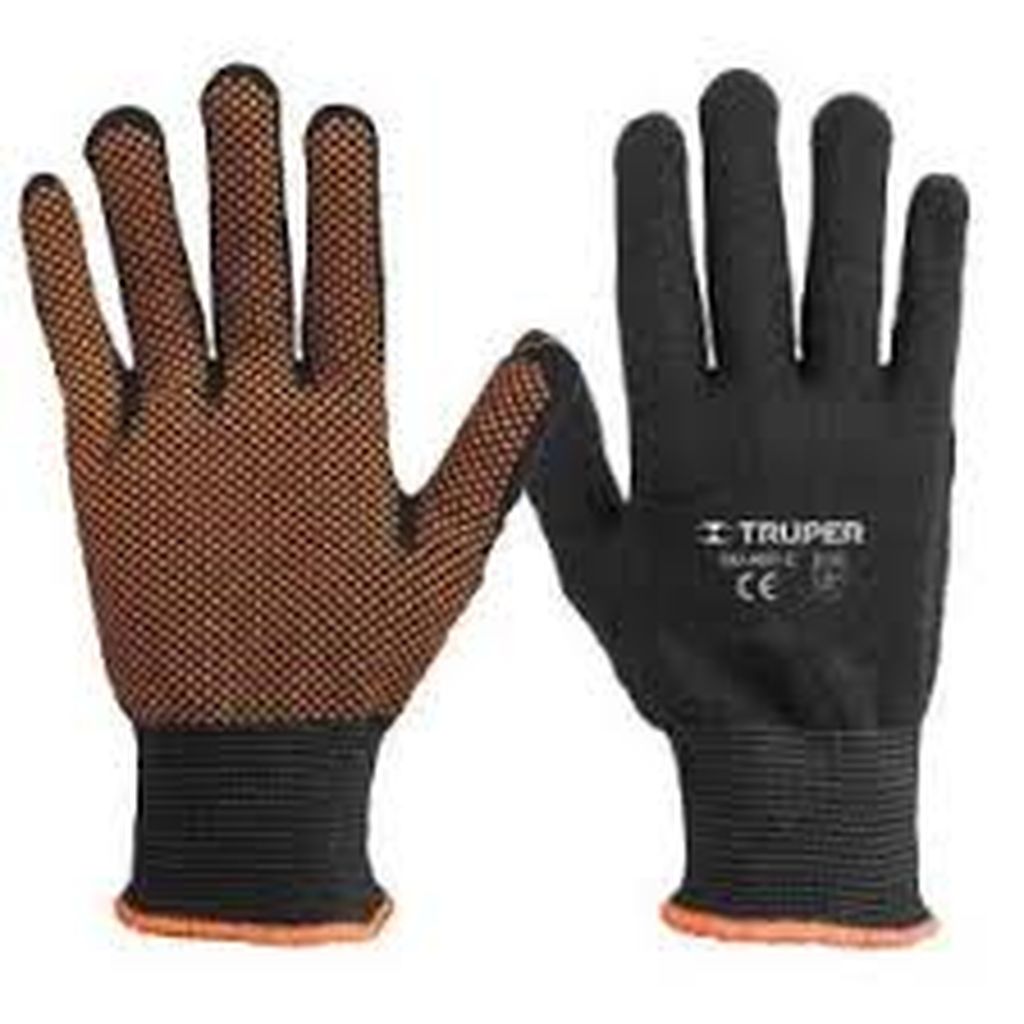 Guantes de poliéster con puntos de PVC en palma, CH, Truper GU-441, 12650