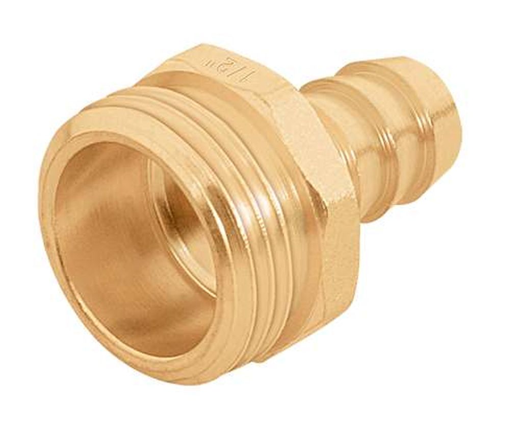 [12702] Conector 1/2' macho de latón sólido para manguera, Truper CM-1/2B, 12702