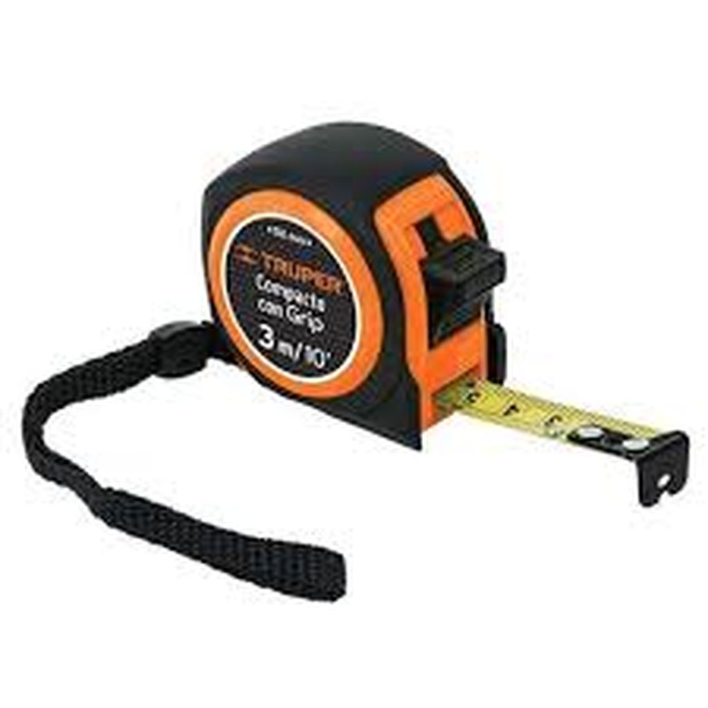 Flexómetro compacto contra impactos 3 m cinta 16 mm, Truper FCG-3M, 12771
