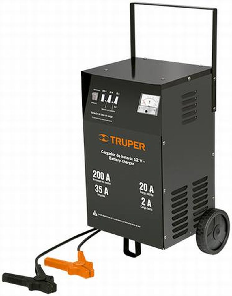 Cargador de 200 A para baterías de 12 V, con ruedas, Truper CARBA-200, 13029