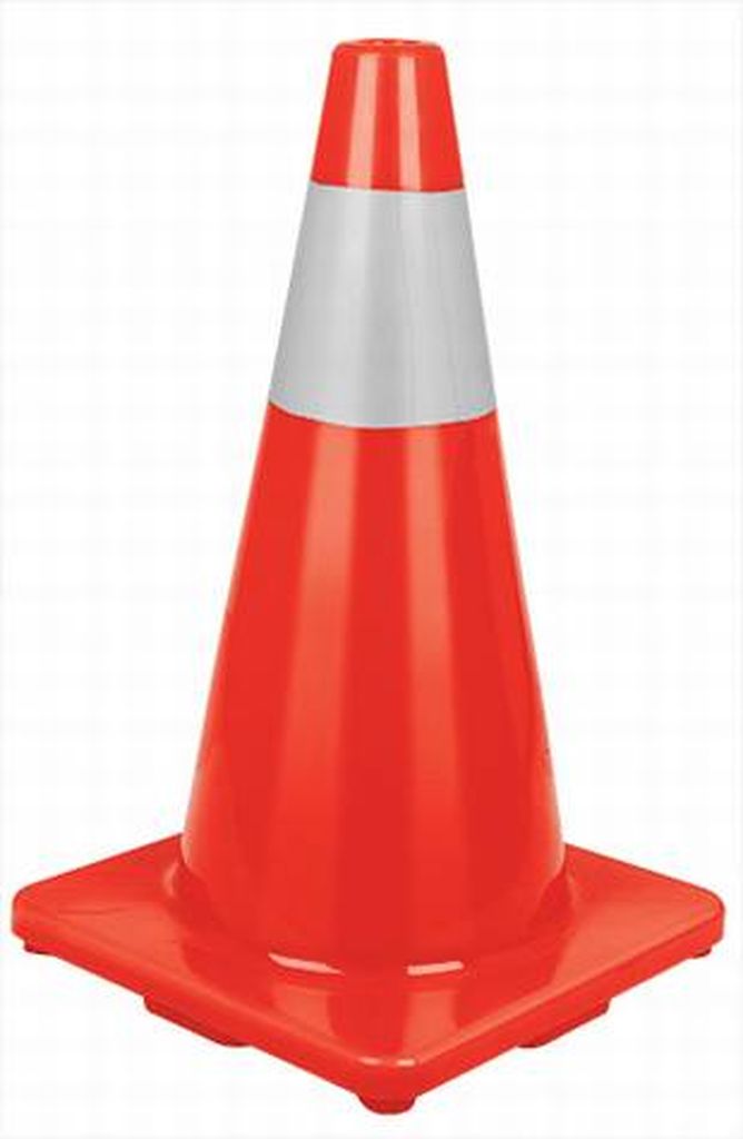 Cono de precaución de 45 cm de PVC con reflejante, Truper CONO-45R, 13121