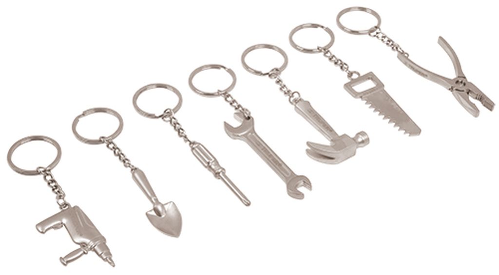 Pieza de llavero tipo herramienta en display box con 49 pz LLA-49, 13337