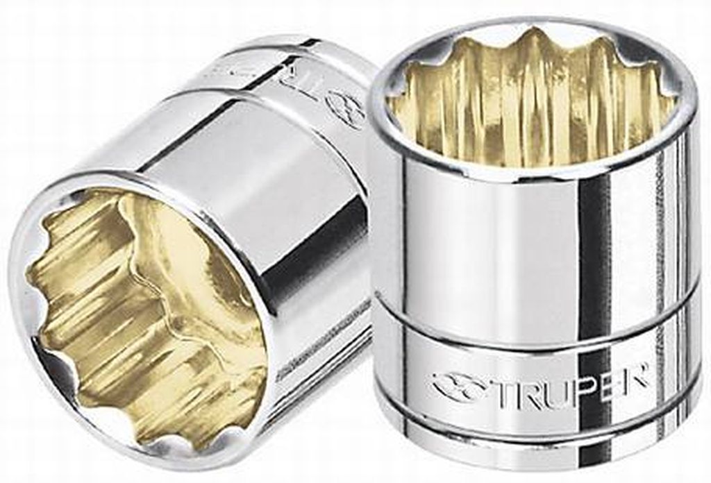 Dado de 1/4', 12 puntas, cuadro 3/8', Truper D-3808, 13580