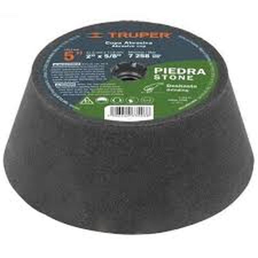 Copa desbaste de piedra 5' grano 60, eje 5/8-11, Truper C-361-PI, 13788