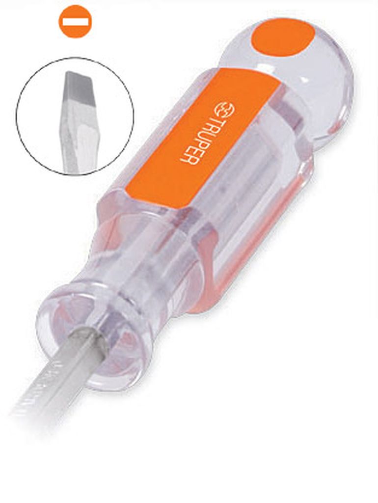 Desarmador plano 1/4 x 3' barra cuadrada mango acetato DC-1/4X3, 14089