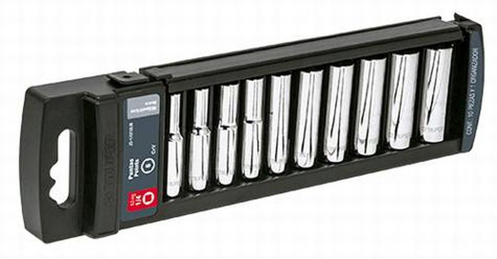 Juego de 10 dados largos cuadro 1/4' mm, Truper JD-1/4X10LM, 14168