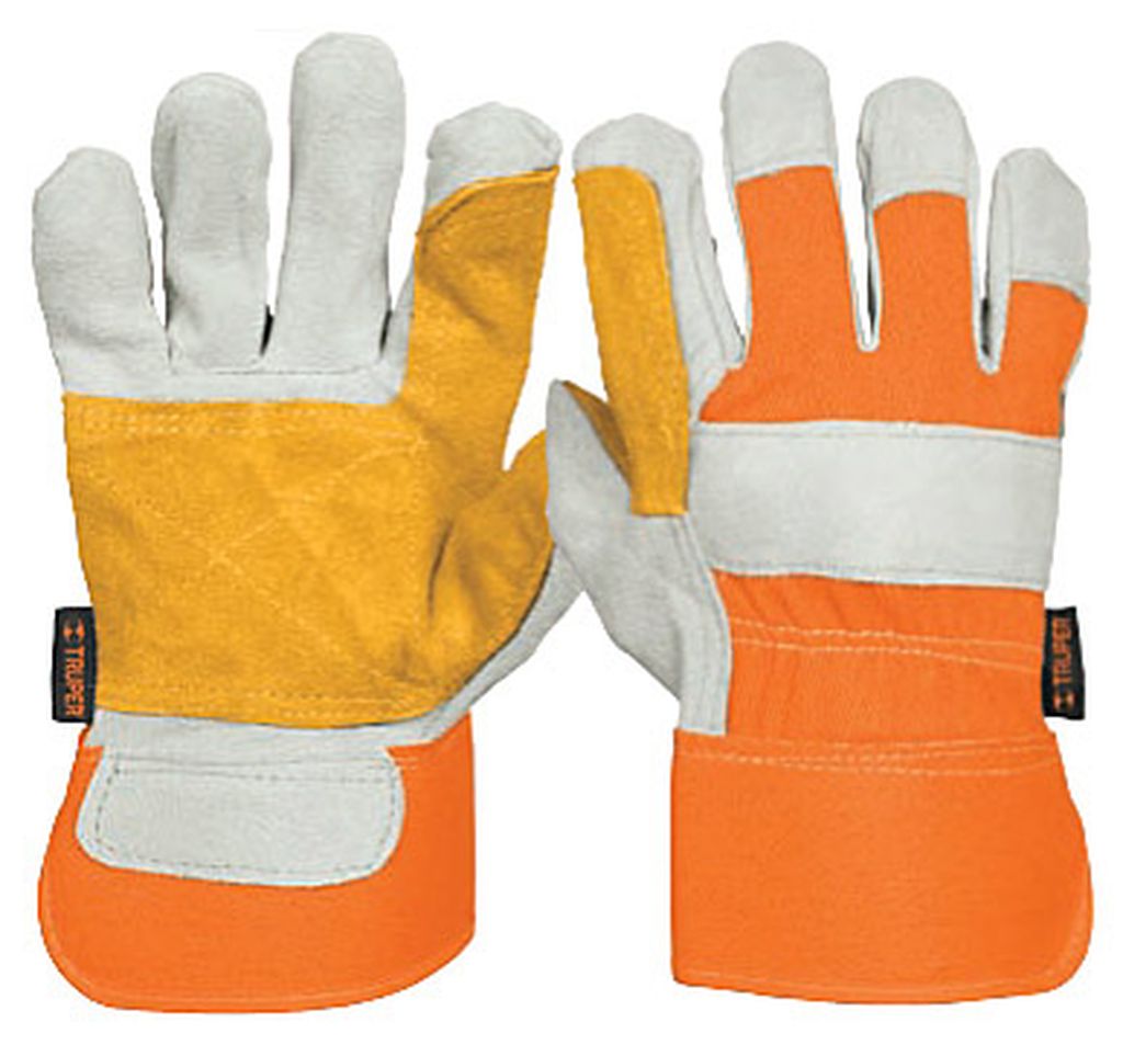 Guantes de carnaza y loneta, con refuerzo, unitalla, Truper GU-215, 14246
