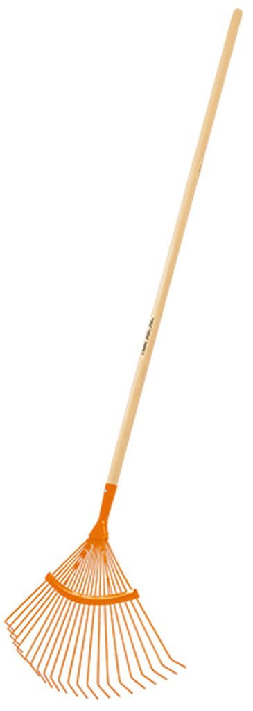 Escoba metálica para jardín cabeza curva 22 dientes redondos EM-22A, 14324