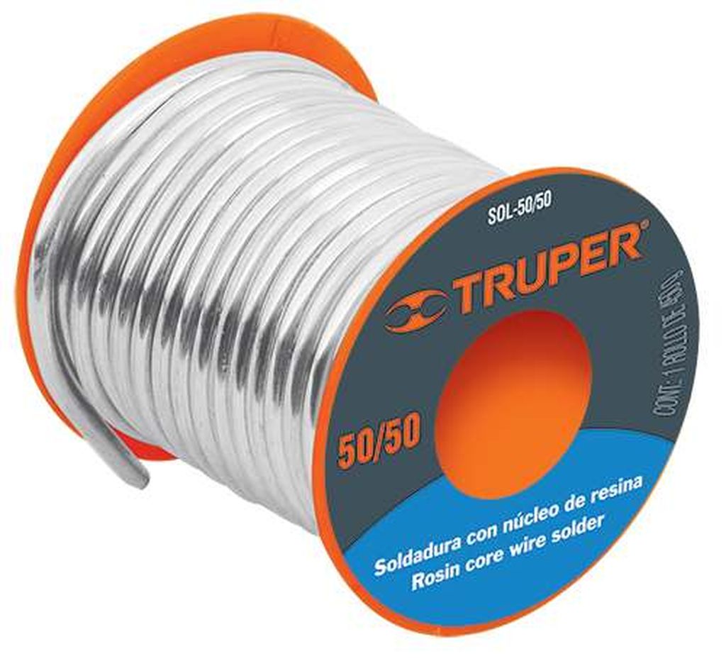 Soldadura con núcleo resina 50/50, tubería hidráulica, 450 g SOL-50/50, 14365