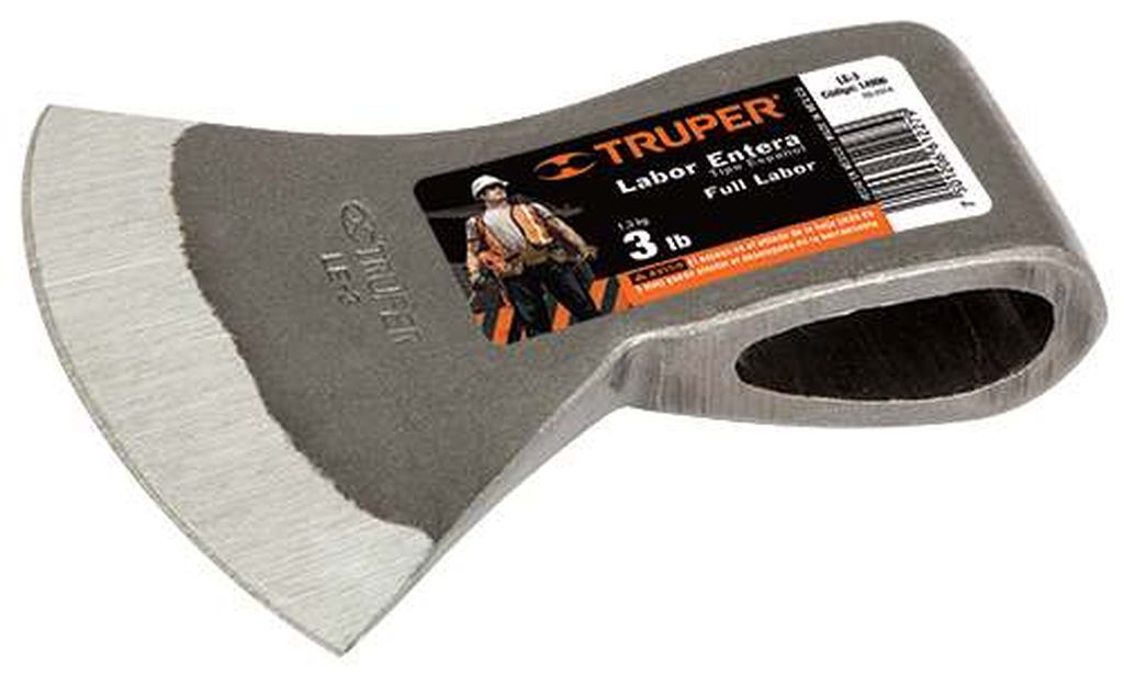 Hacha labor entera 3 lb sin mango, Truper LE-3, 14996