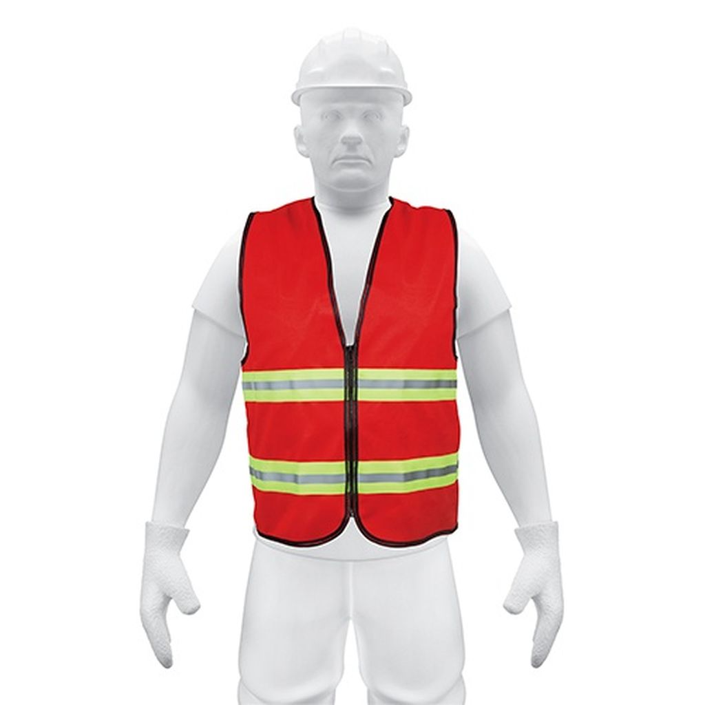 Chaleco de seguridad rojo alta visibilidad con cierre CHS-600R, 15417