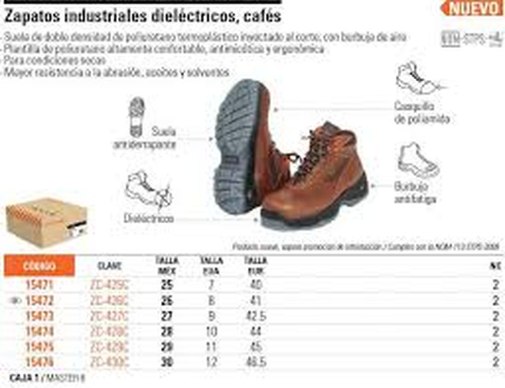 Bota de seguridad dieléctrica antifatiga café #27, Truper ZC-427C, 15473