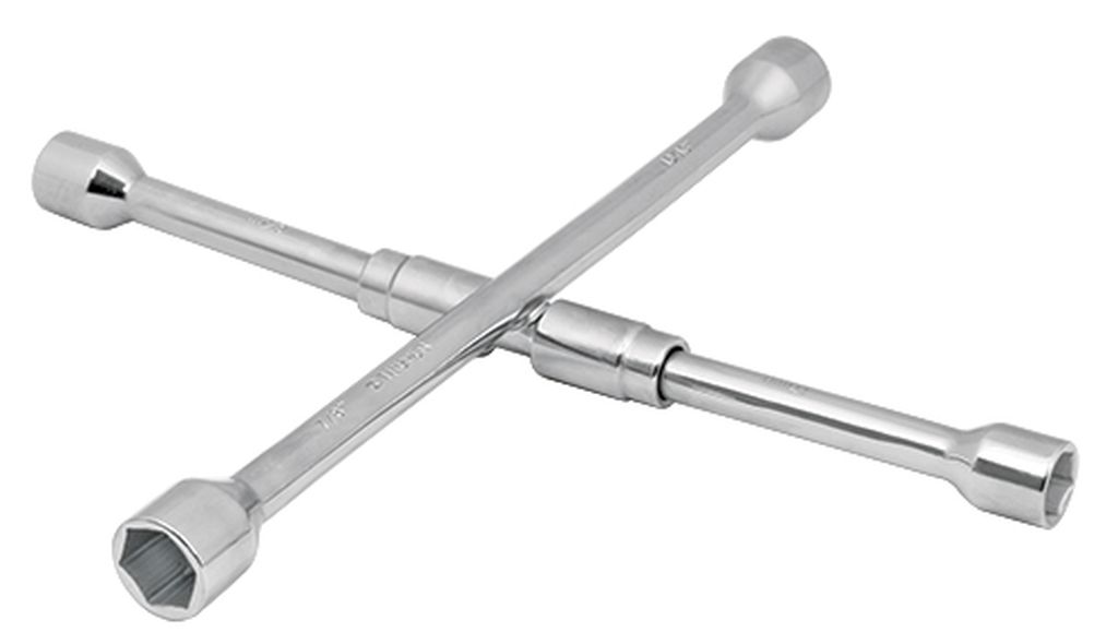 Llave de cruz 14' plegable pulida y cromada, Truper LLCR-14X, 15484