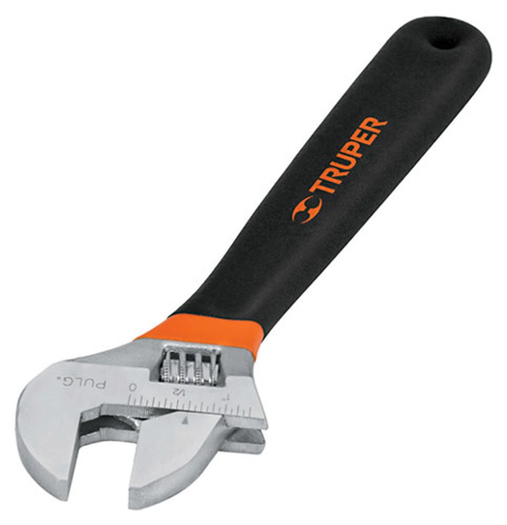 Llave ajustable (perico) 6' cromada mango de PVC, Truper PET-6X, 15509