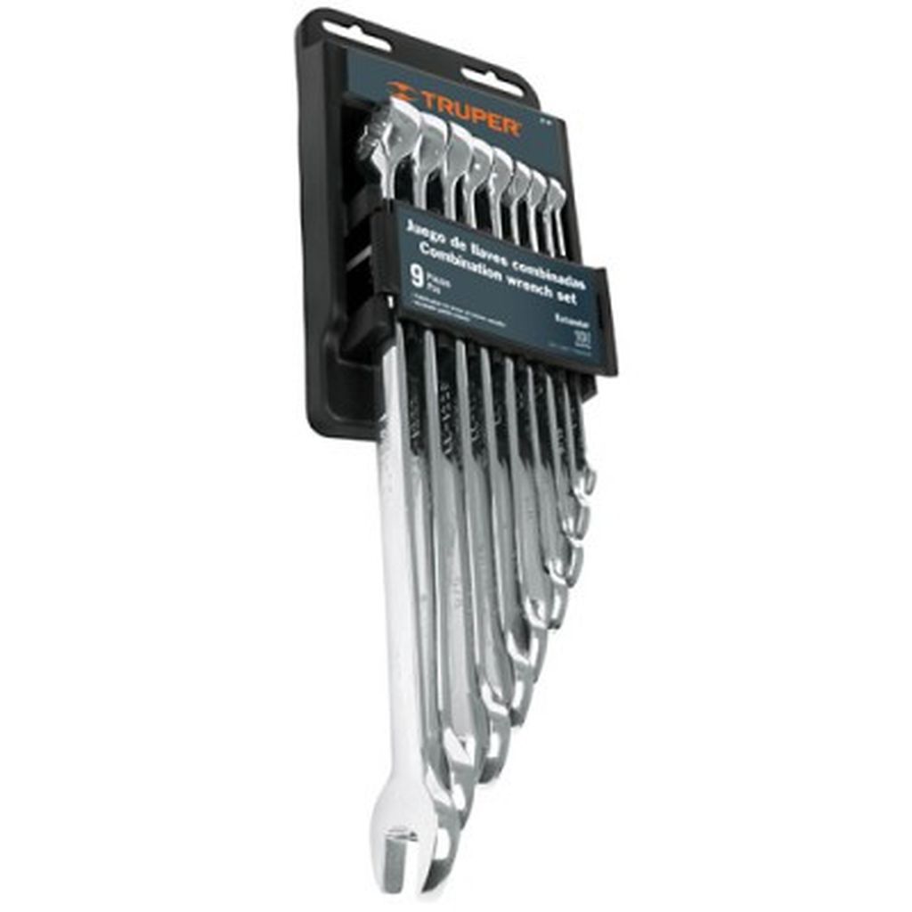 Juego de 9 llaves combinadas mm pulidas, Truper Expert JC-9M, 15774