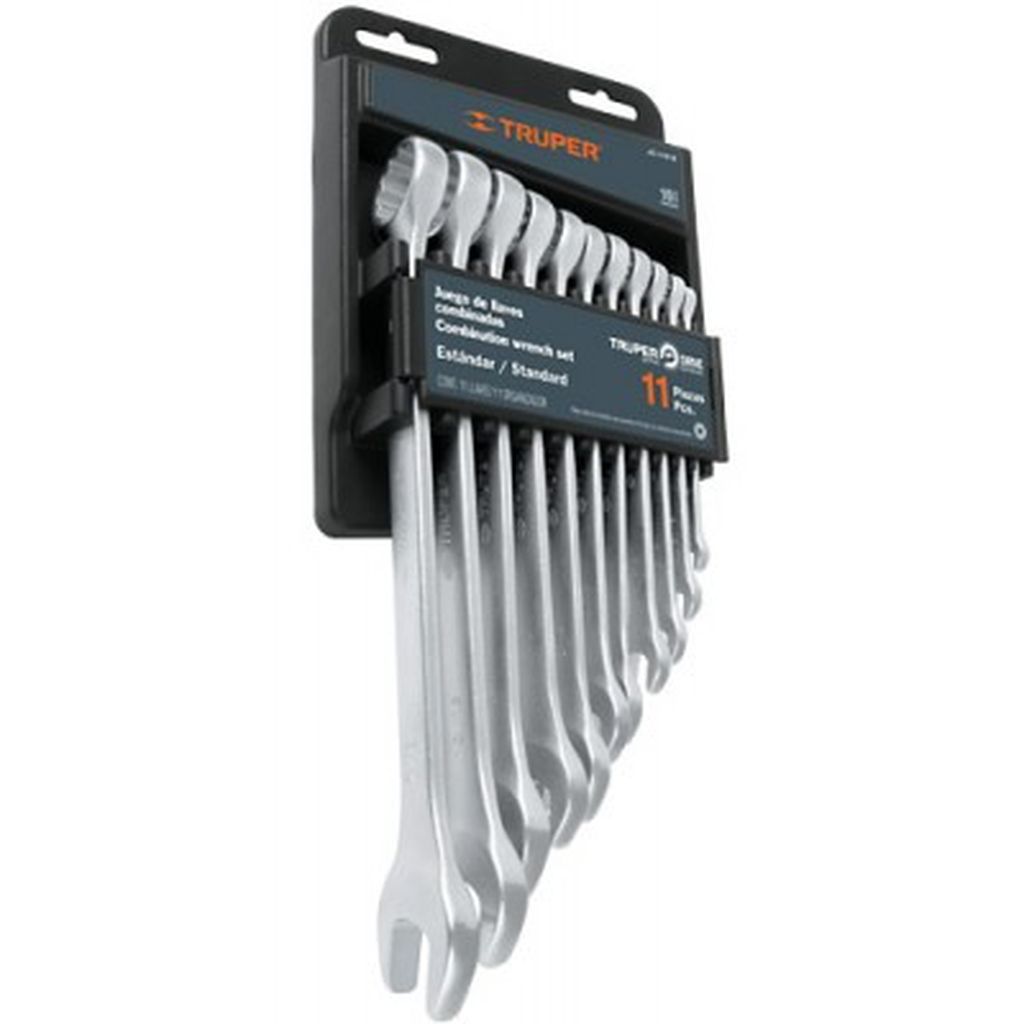 Juego de 11 llaves combinadas mm granalladas, Truper JC-11M-E, 15779