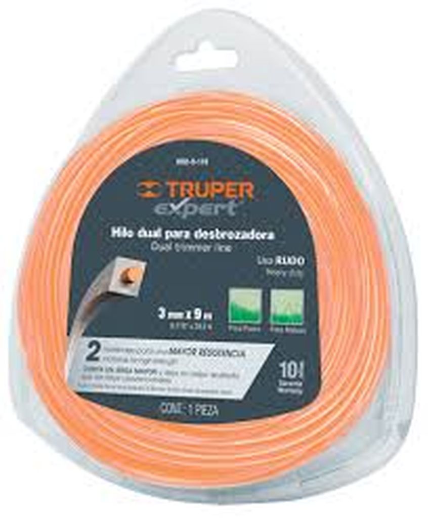 Rollo de hilo para desbrozadora, 3 mm x 9 m, Truper Expert HDU-9-118, 15964