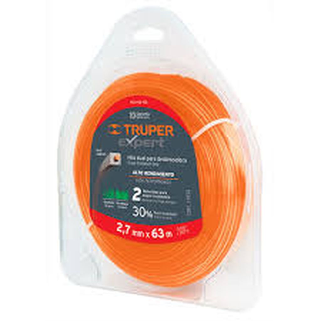 Rollo de hilo para desbrozadora, 2.7 mm x 63m, Truper Expert HDU-63-105, 15966