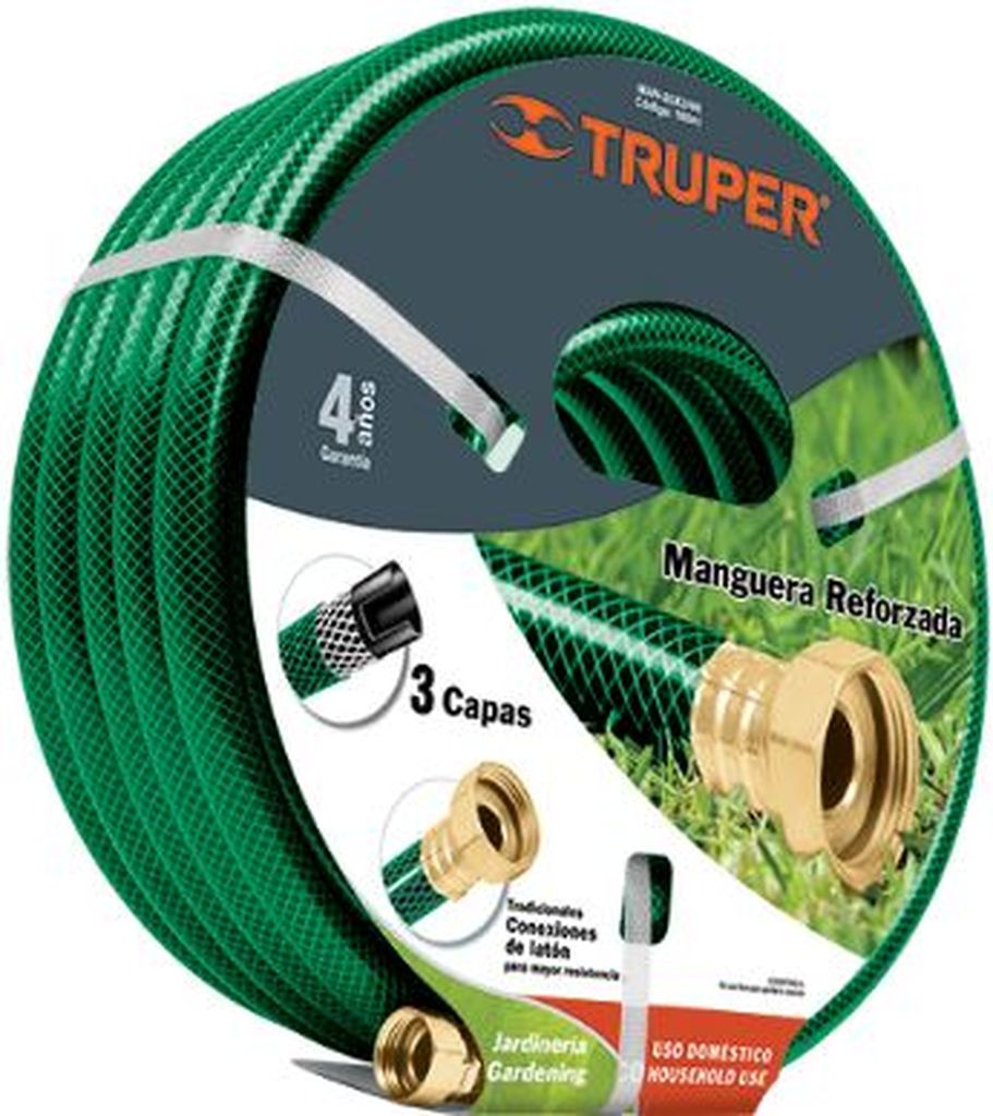 Manguera 3/4' reforzada 3 capas conexiones de metal 25 m MAN-25X3/4R, 16041