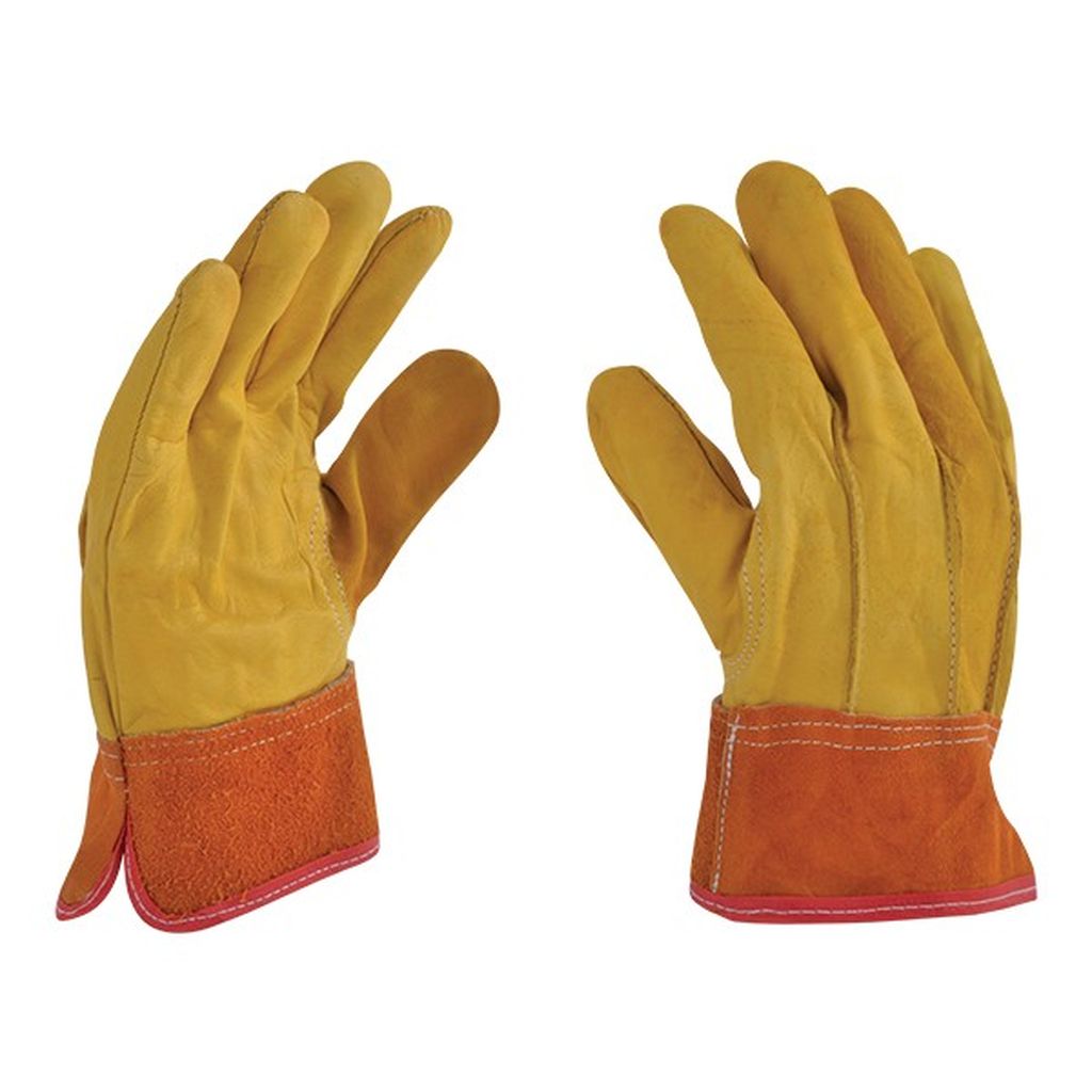 Guantes de piel de res y dorso de loneta, Truper GU-255, 17051