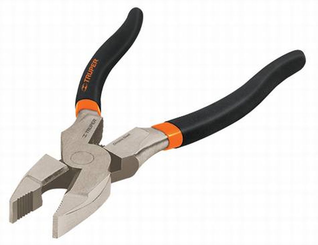 Pinza para electricista 9' alta palanca mango PVC, Truper T210-9, 17328