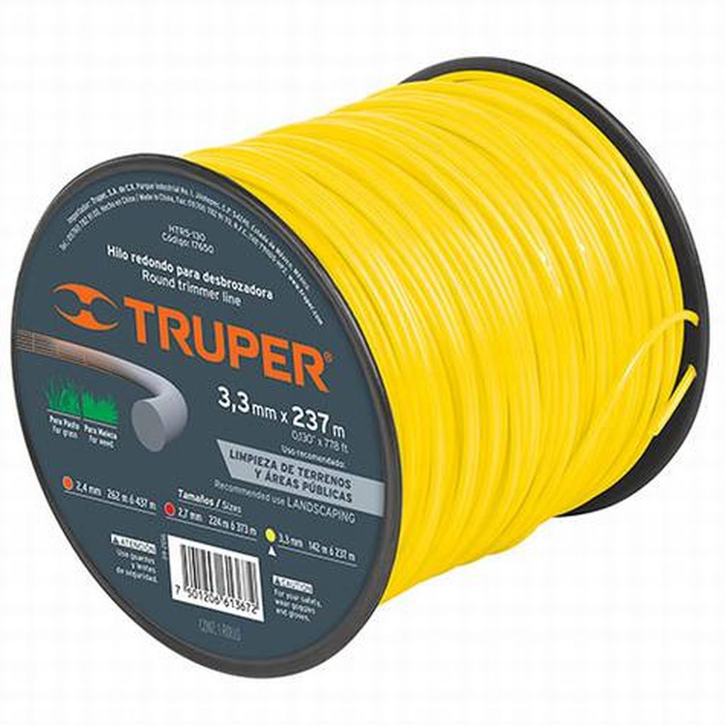 Carrete de hilo para desbrozadora, 3.3 mm x 237 m, Truper HTR5-130, 17650