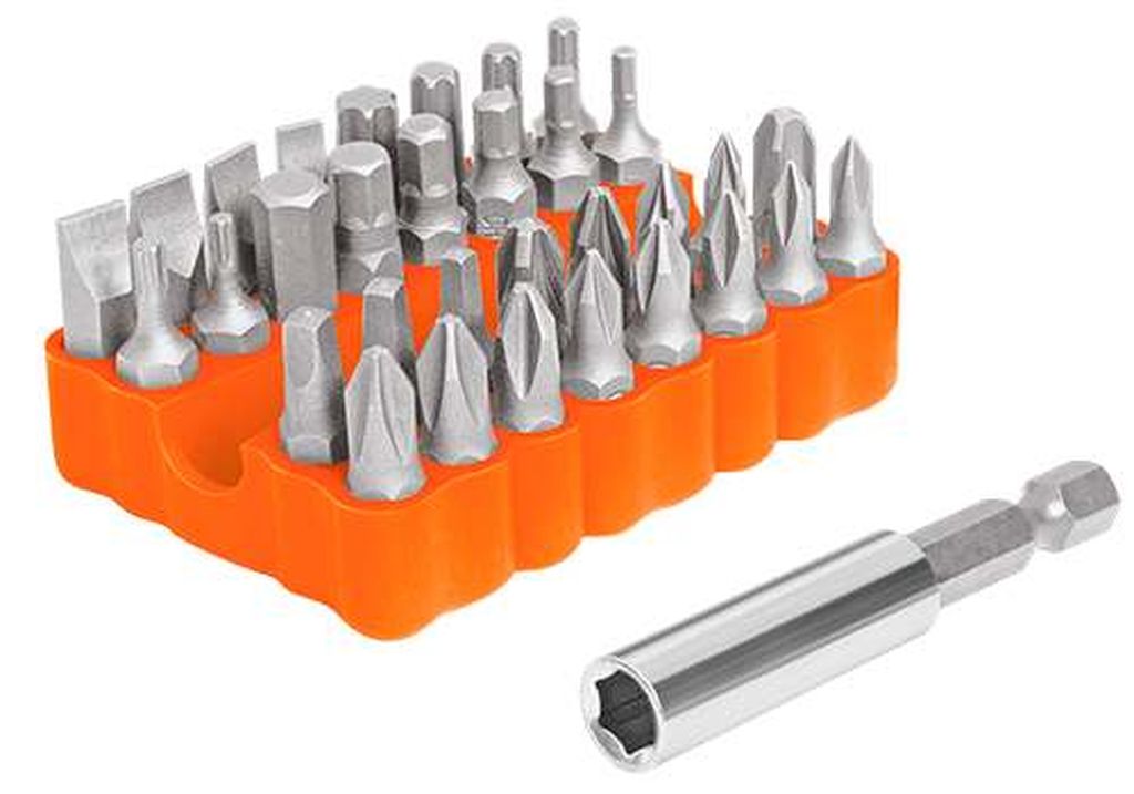 Juego de 33 puntas mixtas largo 1' en organizador plástico PUN-33, 17788