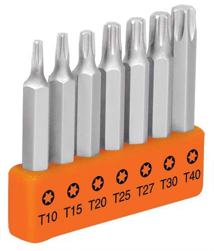 Juego de 7 puntas torx combinadas largo 2', Truper Expert P7-25T, 17796