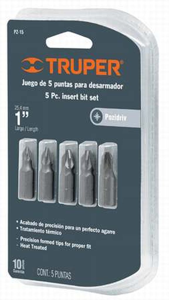 Estuche con 5 puntas pozidriv combinadas largo 1', Expert PUDE-2001, 17798