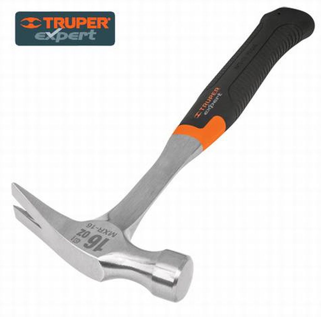 Martillo forjado 16 oz uña recta, mango con neopreno, Expert MXR-16, 17857