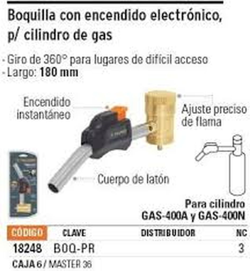 Boquilla electrónica para tanque de gas propano, Truper BOQ-PR, 18248