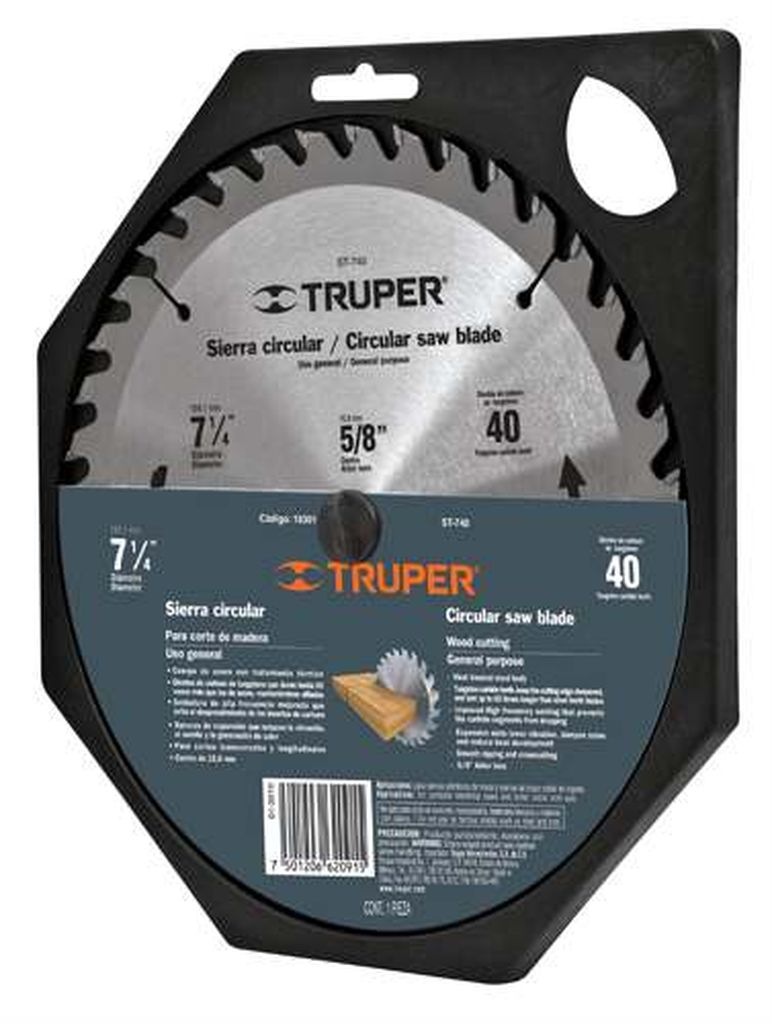 Disco sierra 7- 1/4' para madera, 16 dientes centro 5/8' ST-716, 18298