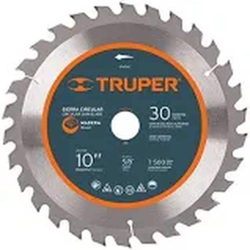 Disco sierra 10' para madera, 30 dientes centro 5/8', Truper ST-1030, 18304
